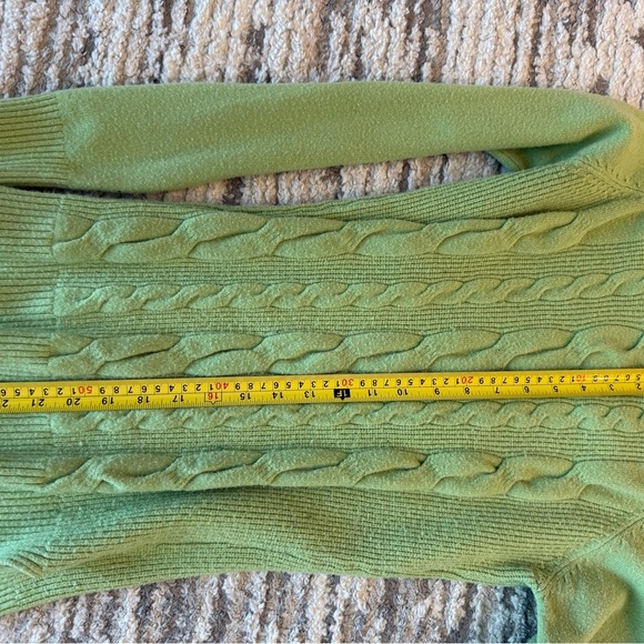 Cyrus Light Green Cable Knit Sweater - Picture 5 of 6
